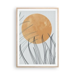Poszter világos tölgy keretben - Mindig a nap felé - 70x100 cm