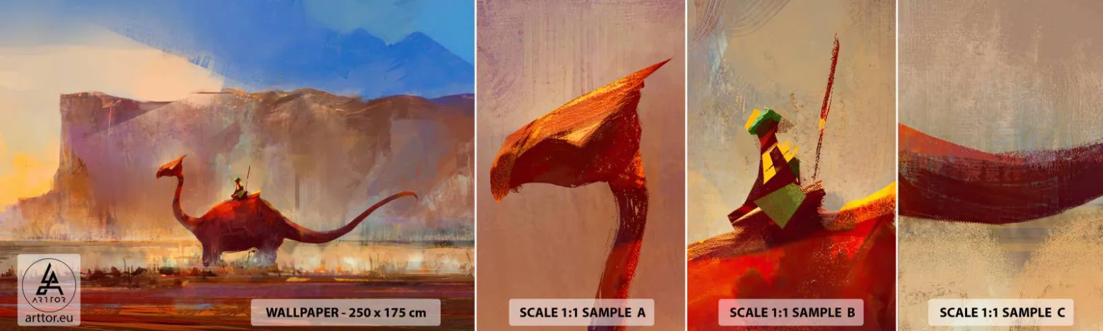 Fotótapéta Minta Standard Eco - Ha nem haltak volna ki - Absztrakció, Dinoszaurusz, Fantázia - 100x30 cm