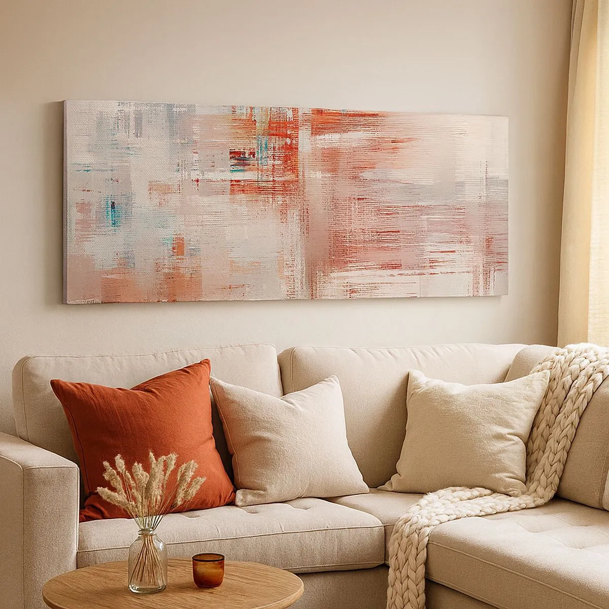 Vászonkép - Ködös. De rózsaszín - 100x40 cm