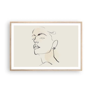 Poszter világos tölgy keretben - Büszke tekintet - 91x61 cm