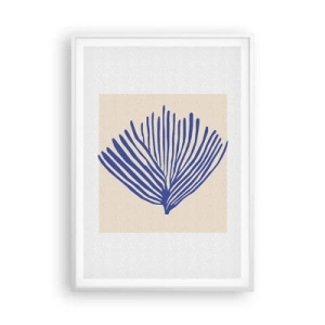 Poszter fekete keretben - Kék legyező - 70x100 cm