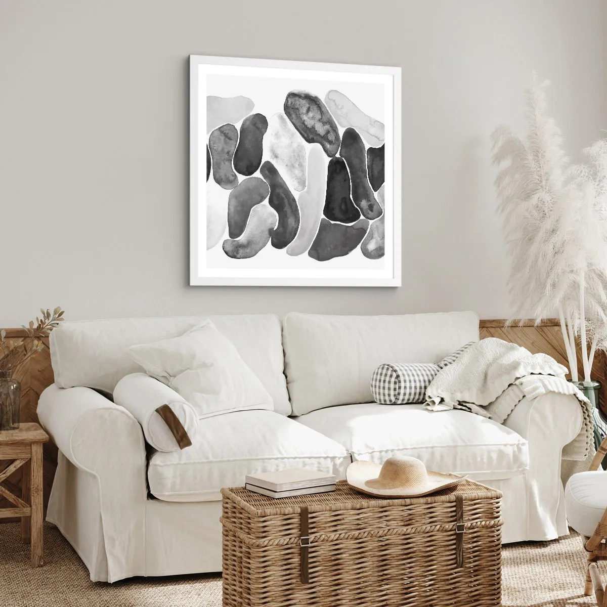 Poszter fekete keretben - Köves absztrakció - 50x50 cm