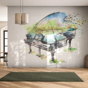 Fotótapéta Premium Sand - Elvarázsolt a zenében - Zongora, Absztrakció, Zene - 200x140 cm