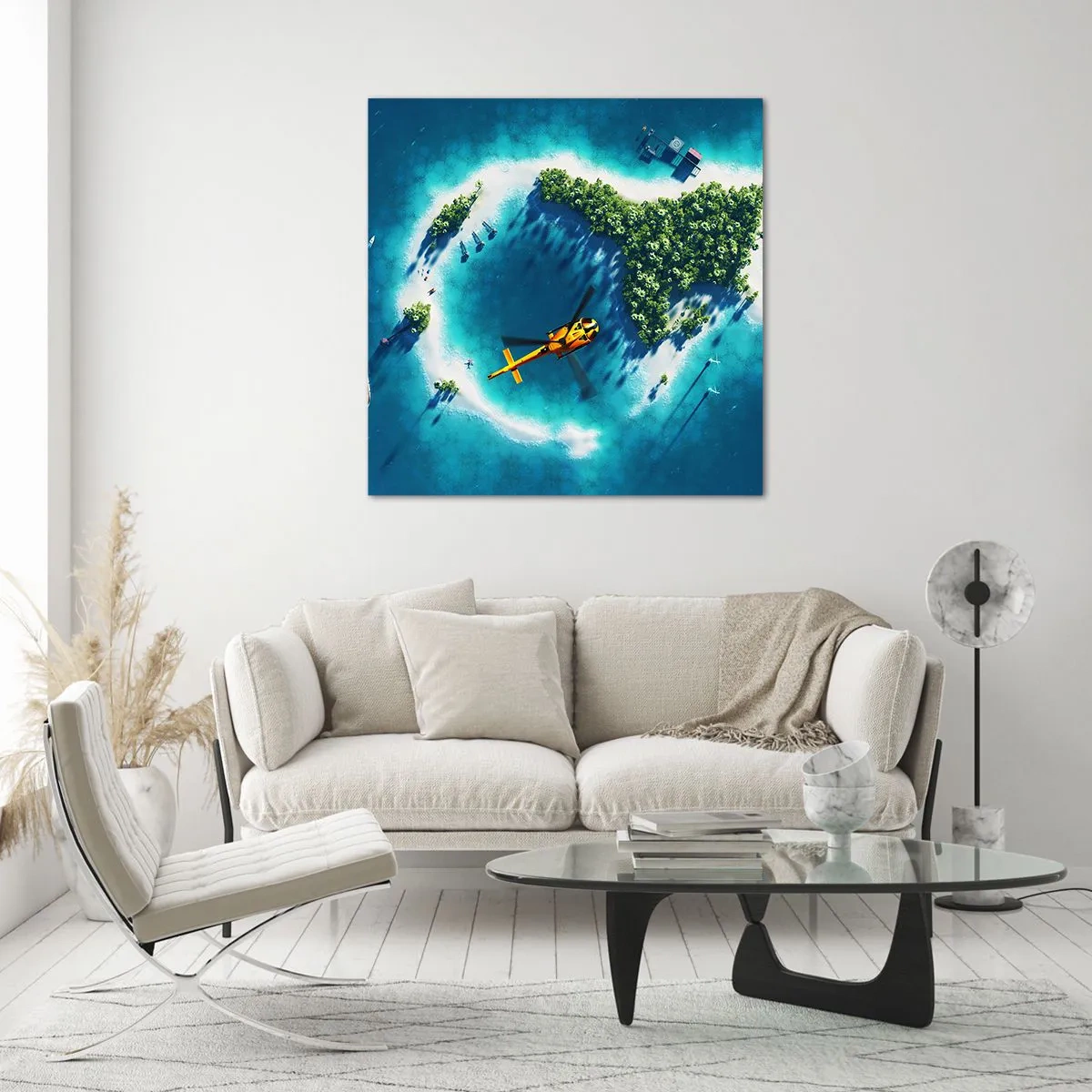 Üveg kép - Vegyél magadnak egy szigetet - 70x70 cm