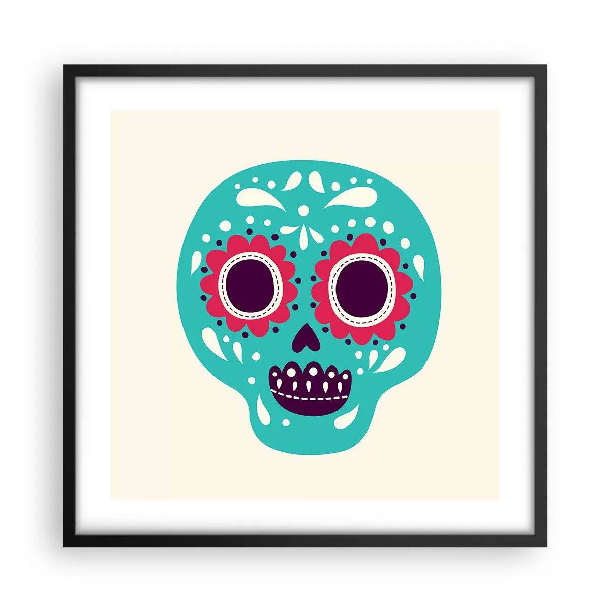 Poszter fehér keretben - Az élet - szórakozás a halálig - 50x50 cm