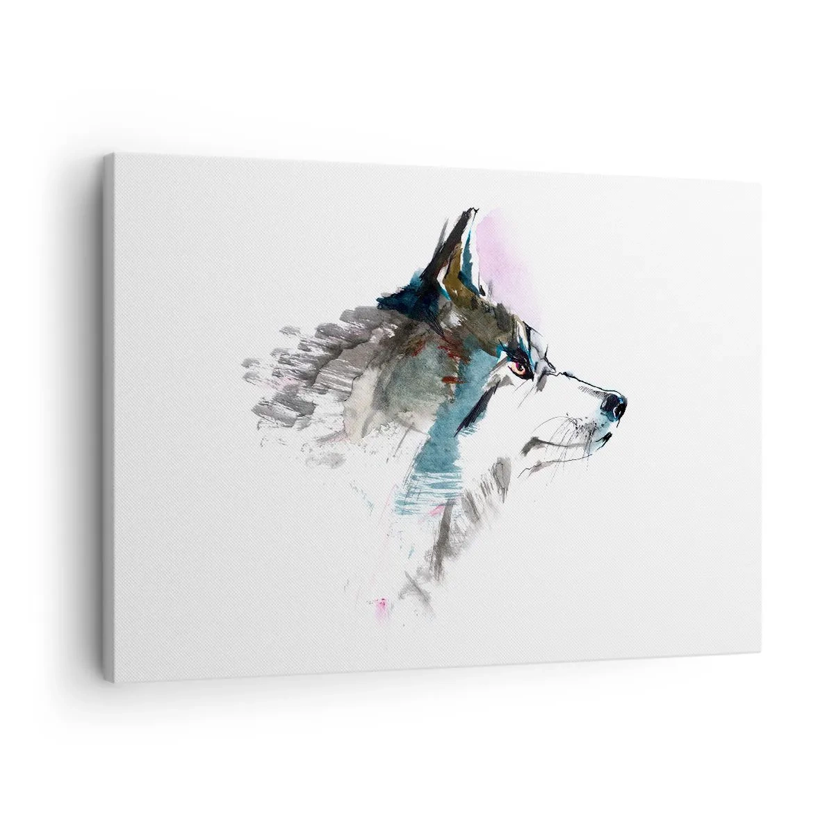 Vászonkép - Akvarell farkas minimalista stílusban - 70x50cm - Ne fesd az ördögöt a falra - Modern fali dekoráció nappalihoz és hálószobához ARTTOR