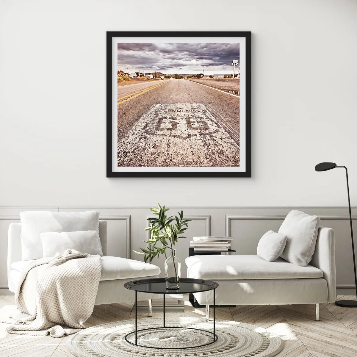 Poszter fehér keretben - Mother Road – amerikai legenda - 60x60 cm