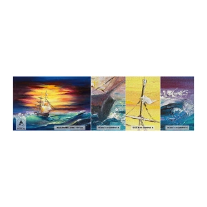 Fotótapéta Minta Premium Canvas - Bátran a hullámok alatt - Vitorlás hajó, Tenger, Vihar - 100x30 cm