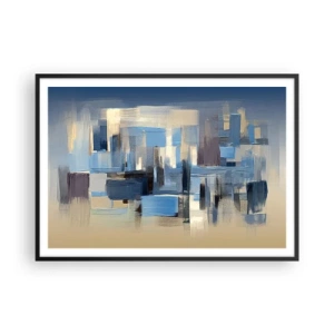 Poszter fehér keretben - Kék építmény - 100x70 cm