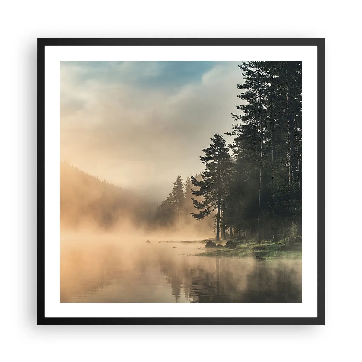 Poszter fehér keretben - A nap születése - 60x60 cm