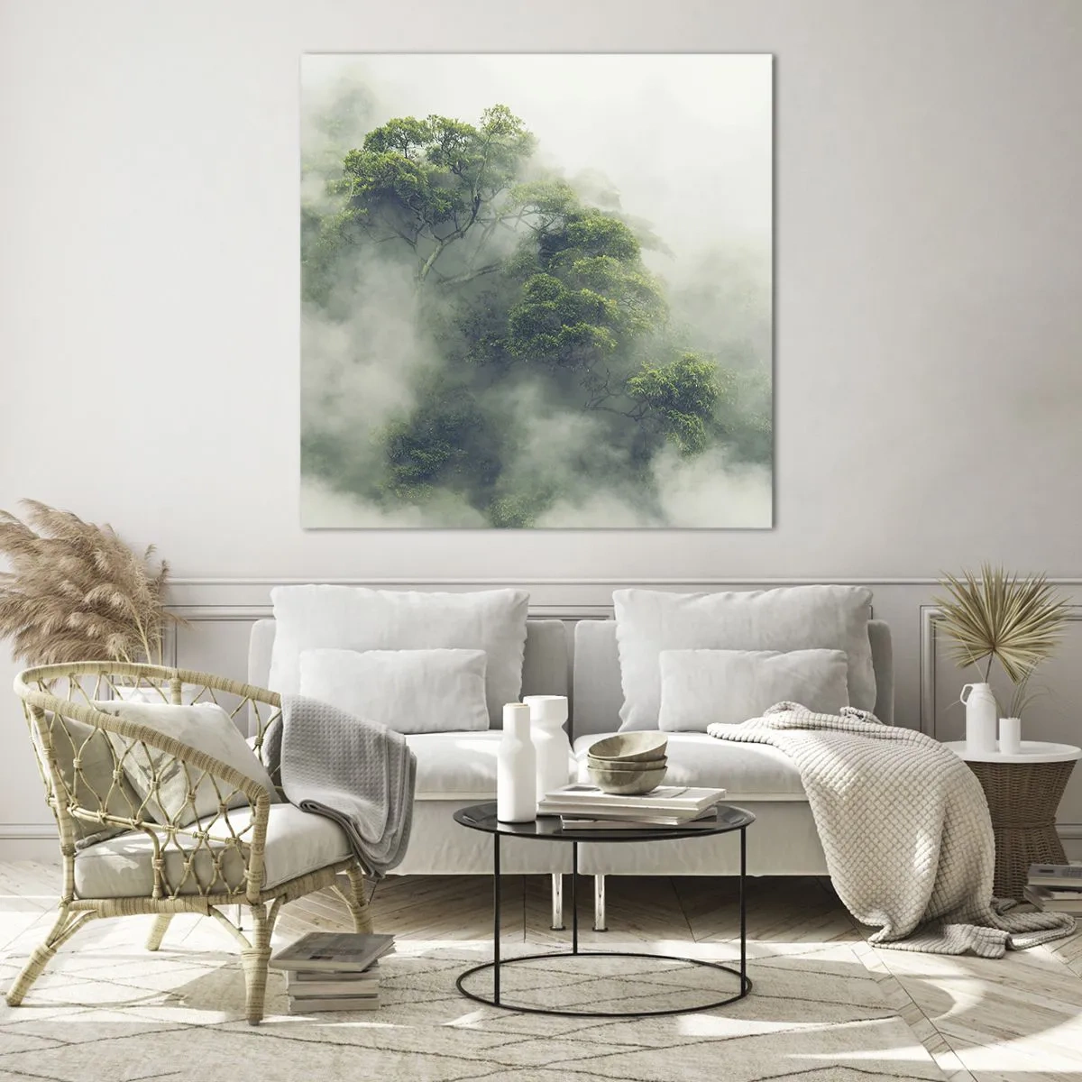 Üveg kép - Ködbe burkolózva - 70x70 cm