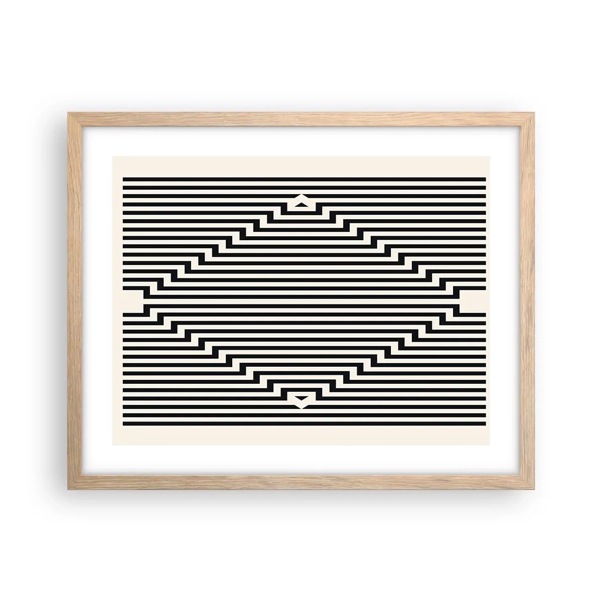 Poszter világos tölgy keretben - Geometrikus illúzió - 50x40 cm