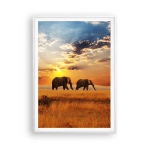 Poszter fekete keretben - Családi séta - 70x100 cm