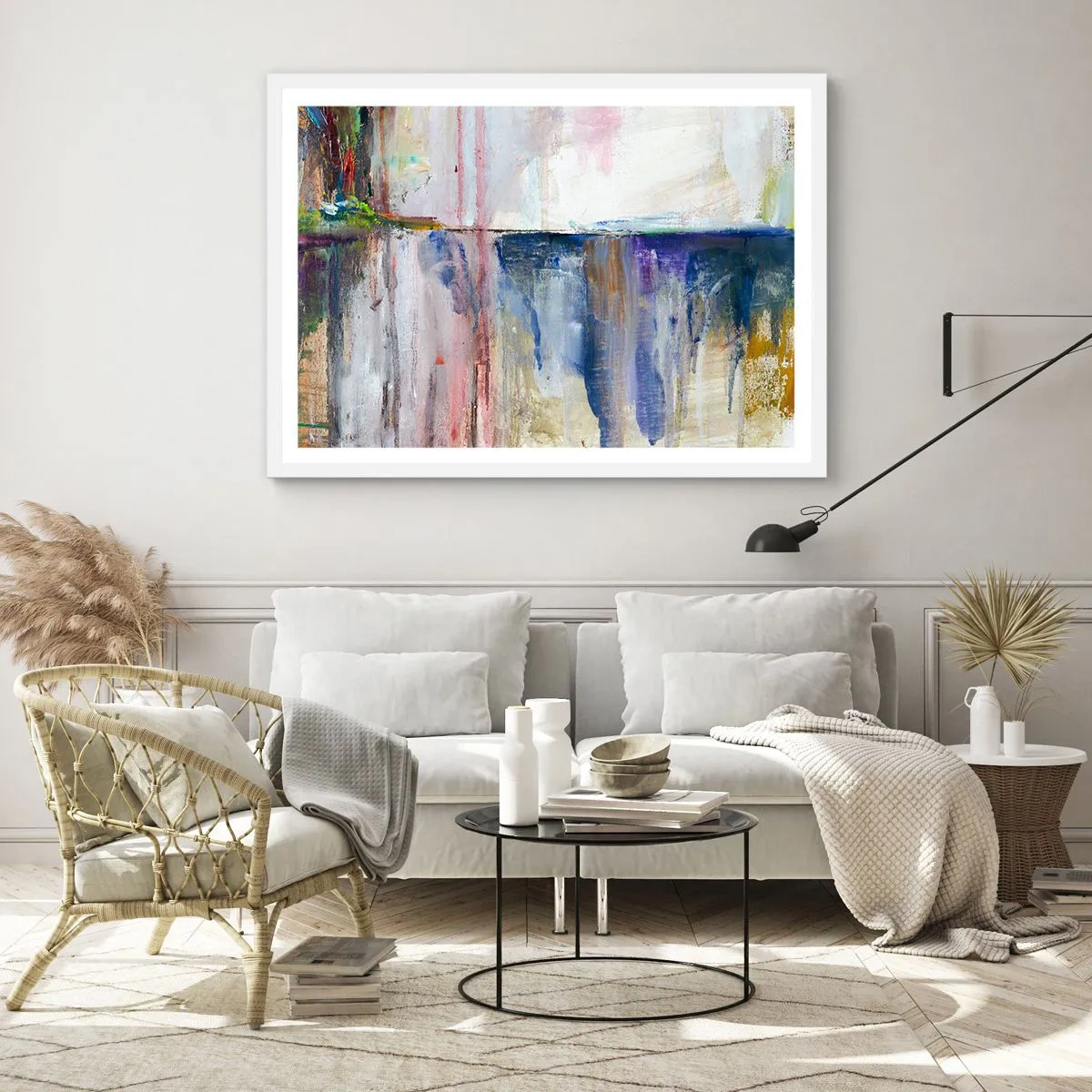 Poszter fekete keretben - Színes benyomások és társítások - 100x70 cm