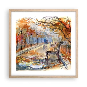 Poszter világos tölgy keretben - Kiránduljunk együtt az őszbe - 50x50 cm