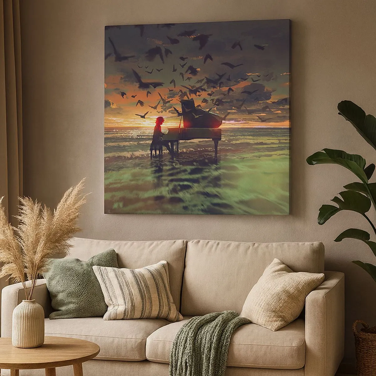 Vászonkép - Koncert zongorára és a hullámokra - 30x30 cm