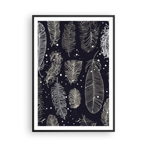 Poszter fehér keretben - Tollas csipke - 70x100 cm