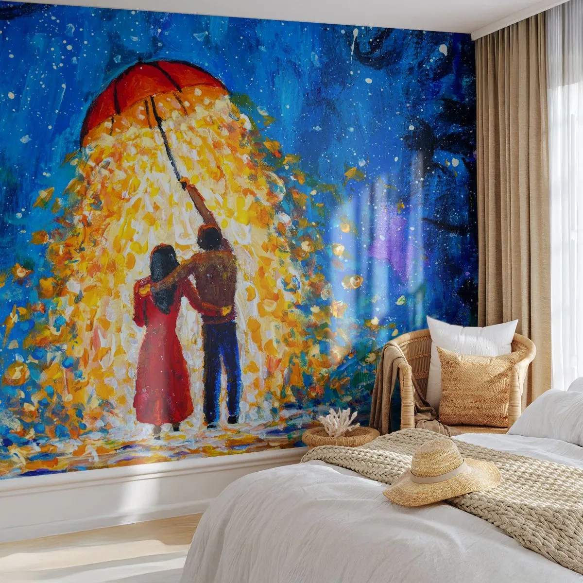 Fotótapéta Premium Canvas - Egy esős este varázsa? - Romantikus, Párosít, Szerelem - 400x280 cm