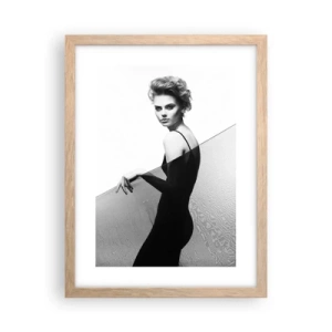 Poszter világos tölgy keretben - Vonzó tekintet - 30x40 cm