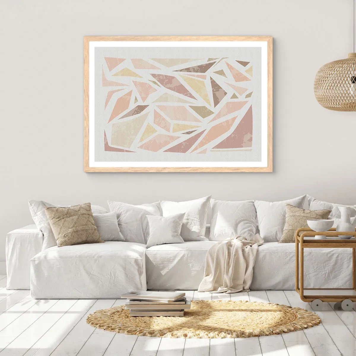 Poszter világos tölgy keretben - Üvegfestmény kompozíció - 70x50 cm