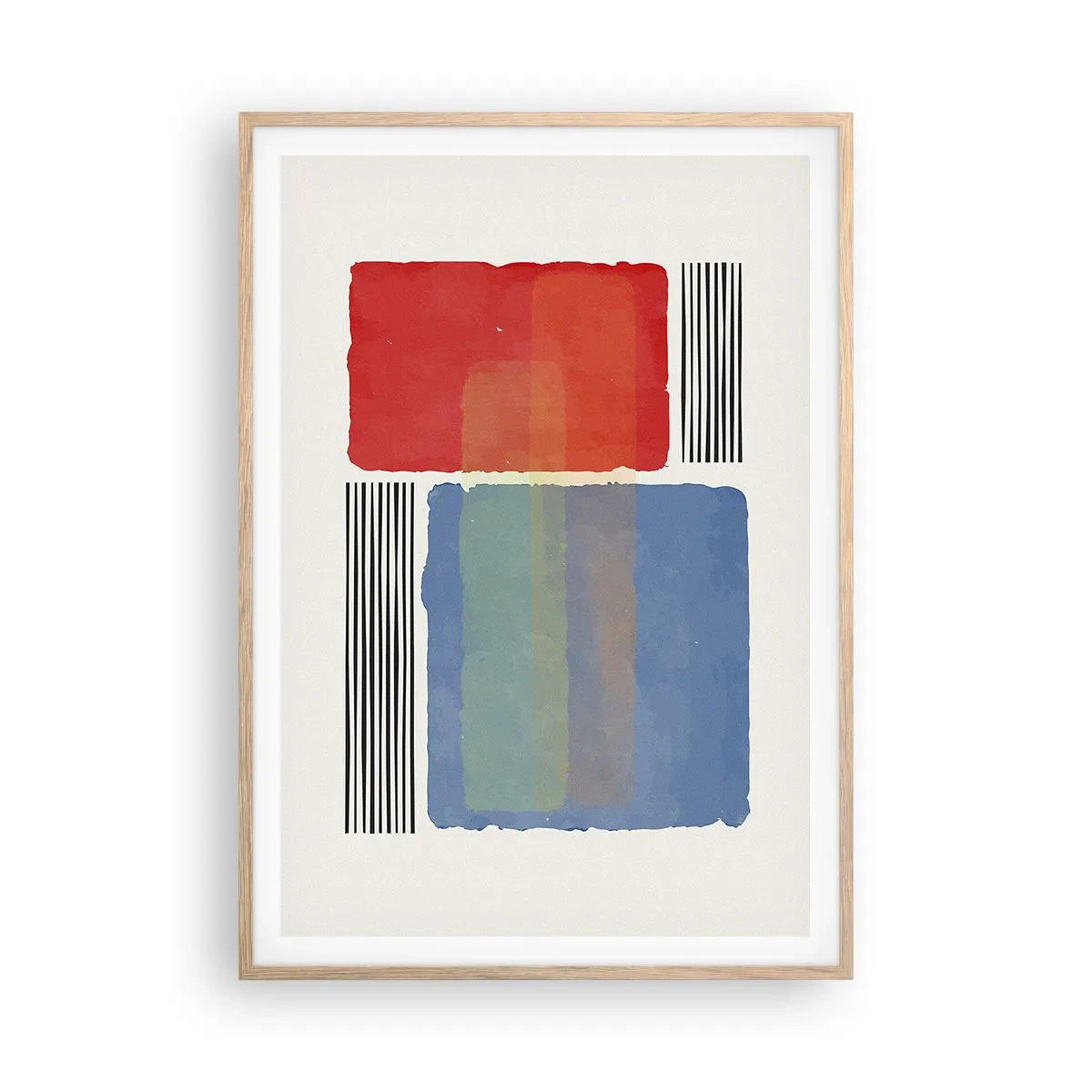 Poszter világos tölgy keretben - A geometria szelleme és betűje - 70x100 cm