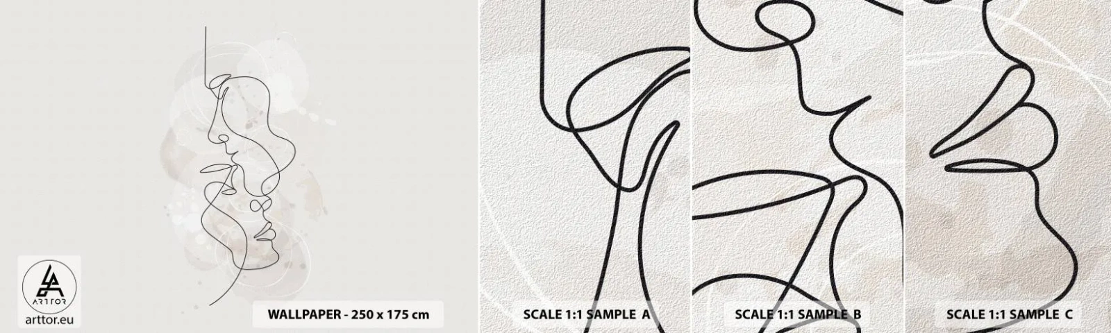 Fotótapéta Minta Standard Eco - Ölelésbe gabalyodva - Absztrakció, Férfi, Nő - 100x30 cm