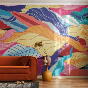 Öntapadós Fotótapéta Deluxe Sticker - Színes rendetlenség - Absztrakció, Színes levelek, Darab - 250x175 cm