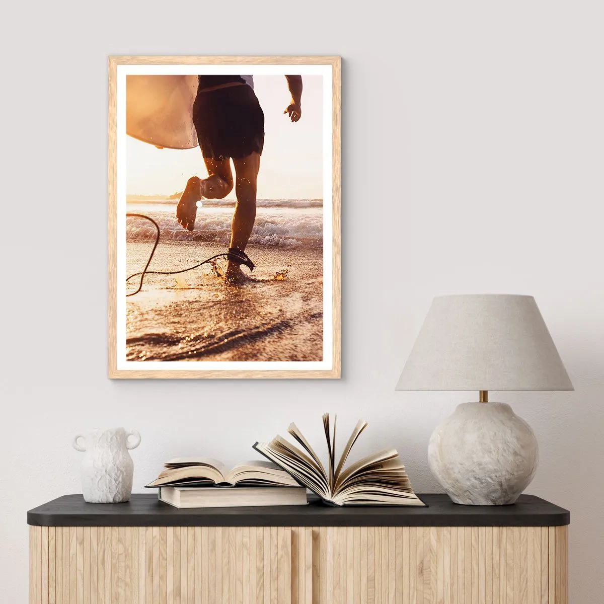 Poszter világos tölgy keretben - A hullám felé - 40x50 cm