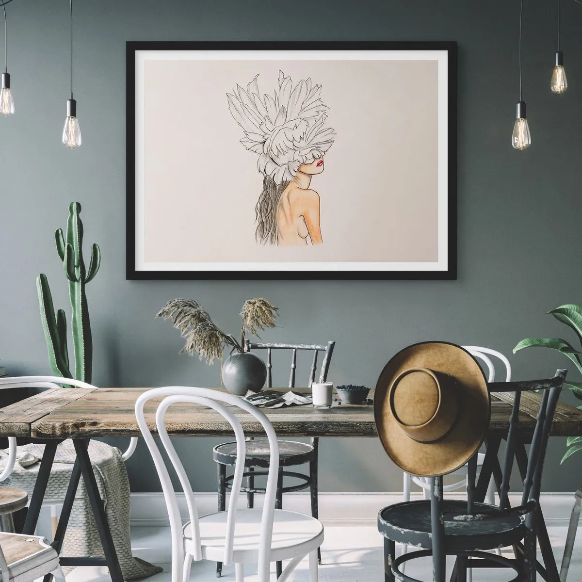 Poszter fehér keretben - Koronás szépség - 91x61 cm