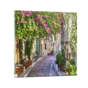 Üveg kép - Virágzó sikátor - 30x30 cm