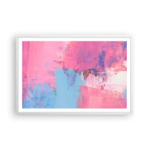 Poszter fekete keretben - Rózsaszín, kék és egy csipetnyi fény - 91x61 cm