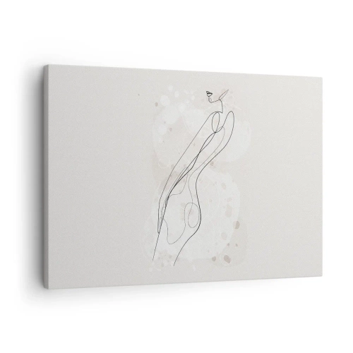Vászonkép - Finom sziluett vázlat minimalista stílusban - 70x50cm - Eltévedni nézésben - Modern fali dekoráció nappalihoz és hálószobához ARTTOR