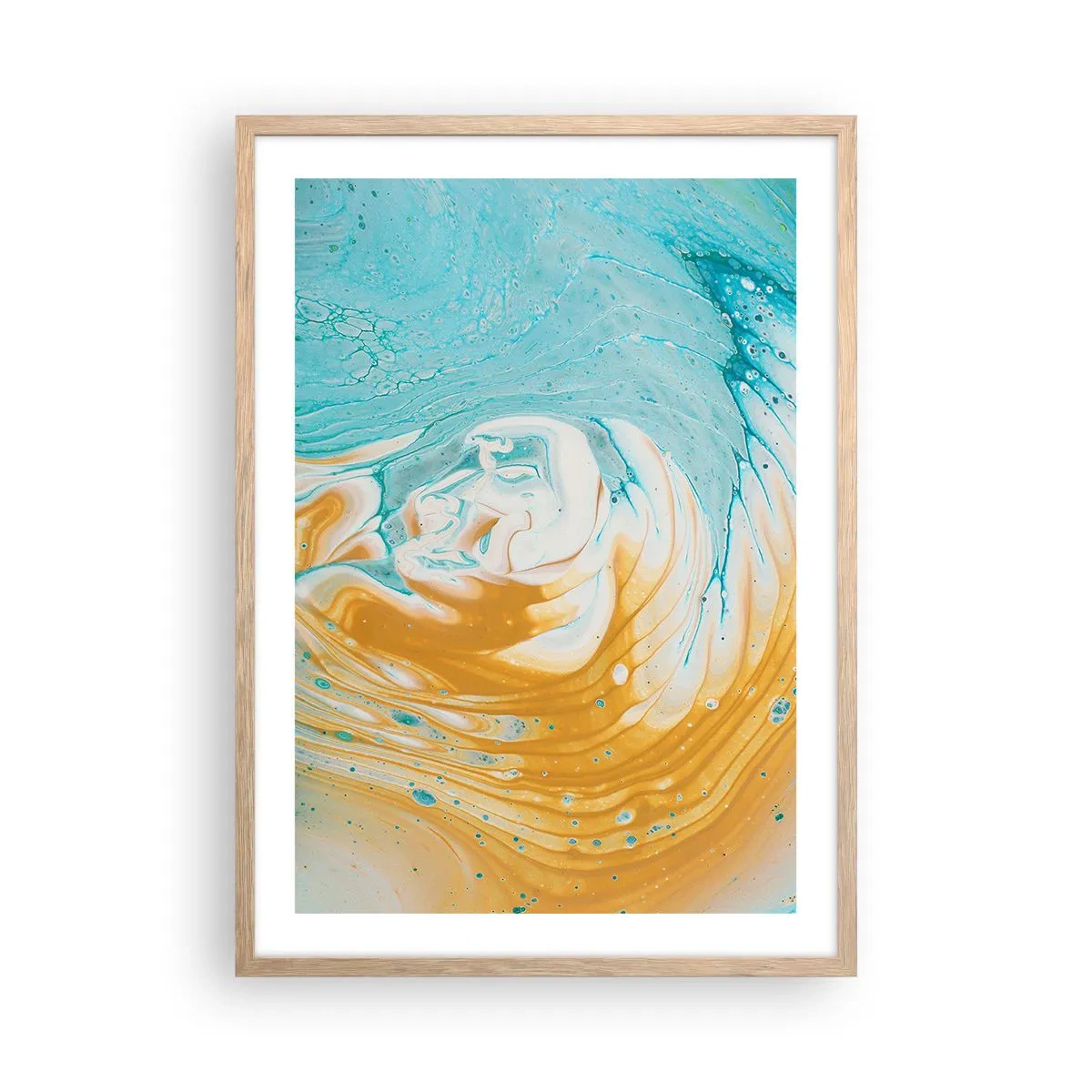 Poszter világos tölgy keretben - Pasztell örvény - 50x70 cm