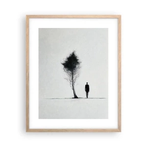 Poszter világos tölgy keretben - Mindannyian vándorolunk - 40x50 cm