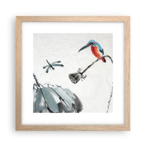 Poszter világos tölgy keretben - A rét élete - 30x30 cm