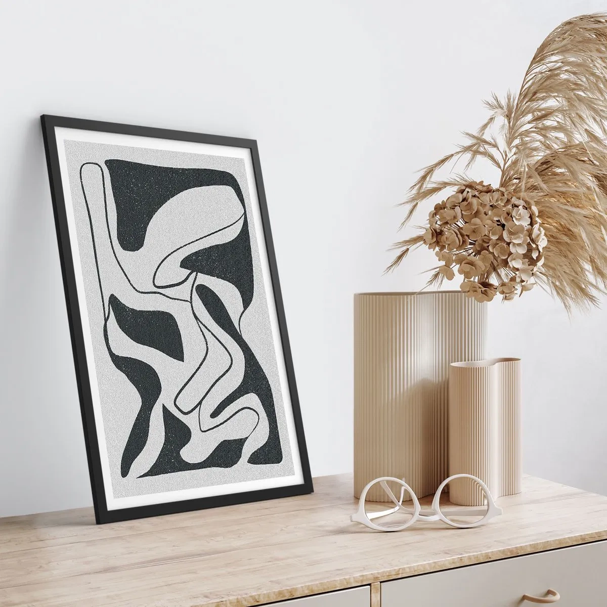 Poszter fehér keretben - Absztrakt játék egy labirintusban - 40x50 cm