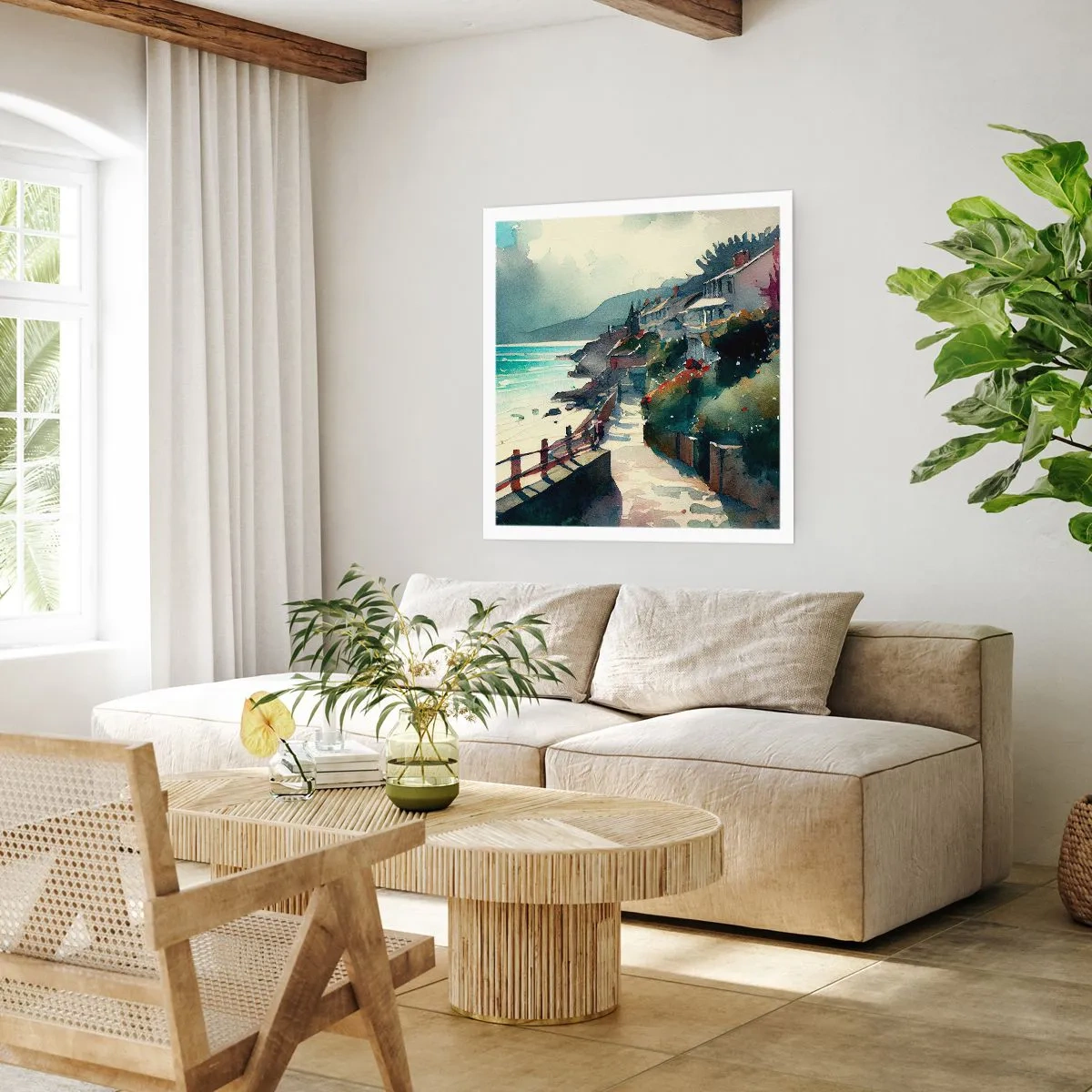 Poszter - Mediterrán város - 30x30 cm