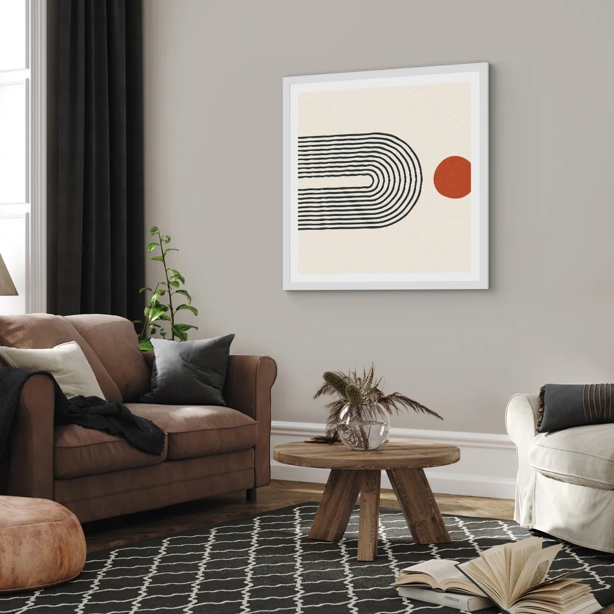 Poszter fekete keretben - Formák és színek vonzalma - 60x60 cm