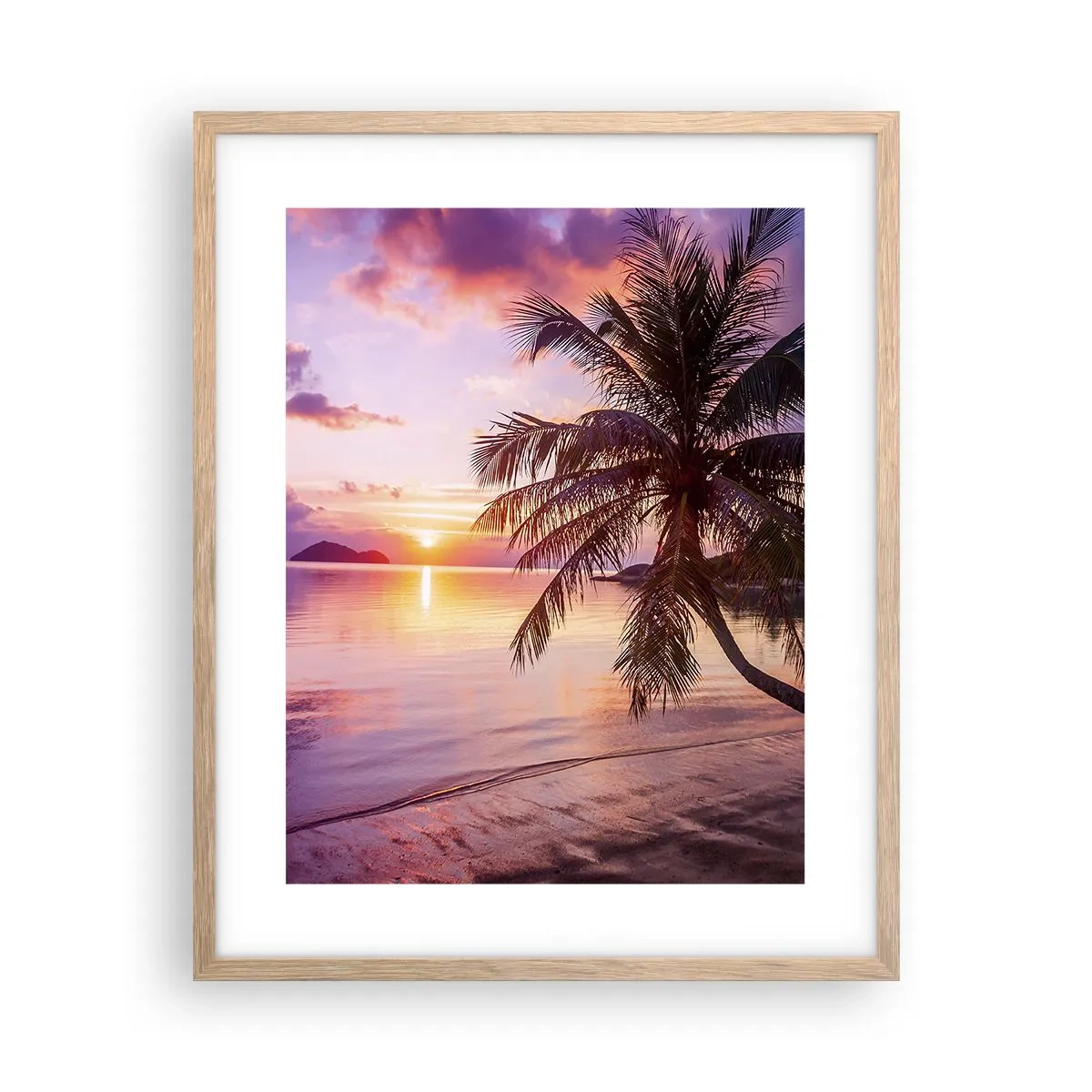 Poszter világos tölgy keretben - Boldogság egészen a horizontig - 40x50 cm