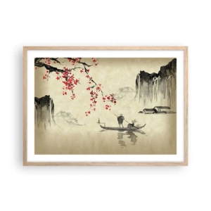 Poszter világos tölgy keretben - A virágzó meggyfák országában - 70x50 cm