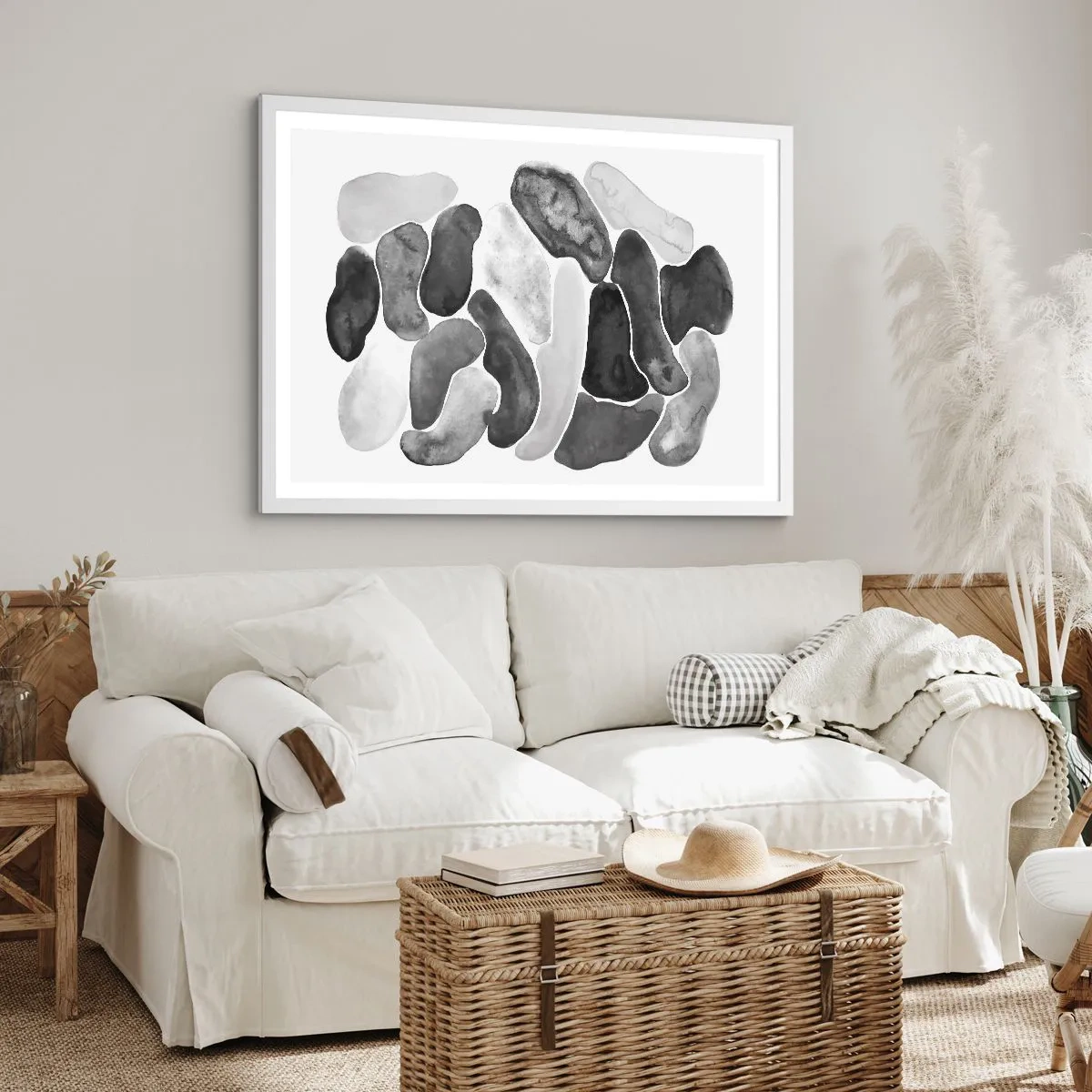 Poszter fekete keretben - Köves absztrakció - 40x30 cm