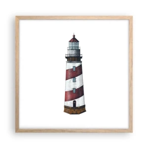 Poszter világos tölgy keretben - Mindig résen - 50x50 cm