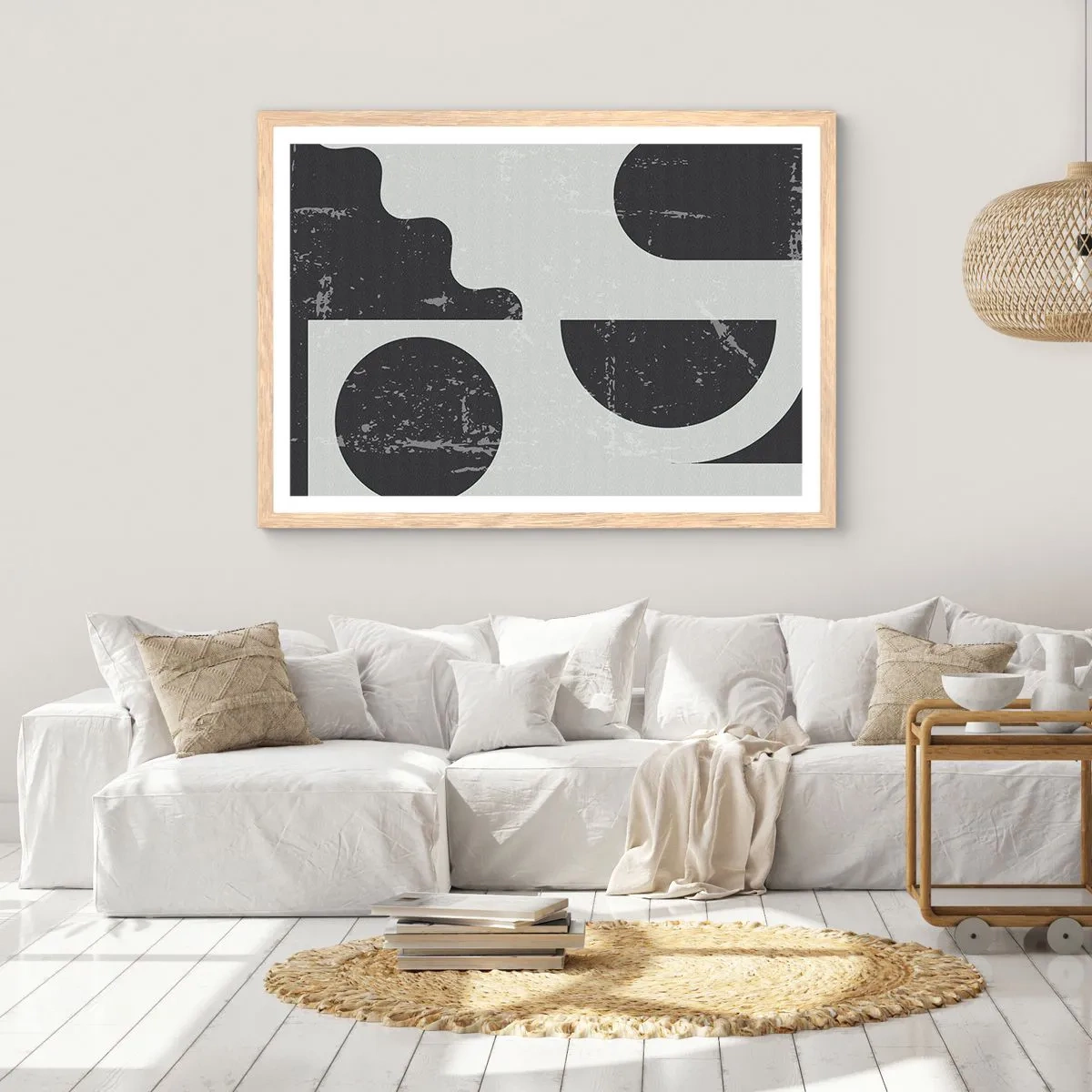 Poszter világos tölgy keretben - Kompozíció fent és lent - 50x40 cm