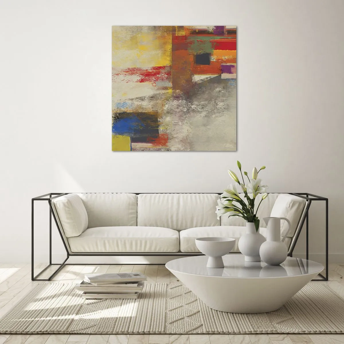 Üveg kép - Színgeometria - 30x30 cm