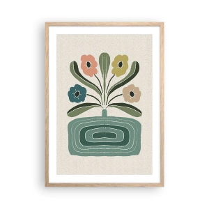 Poszter világos tölgy keretben - Szimmetrikus csokor - 50x70 cm