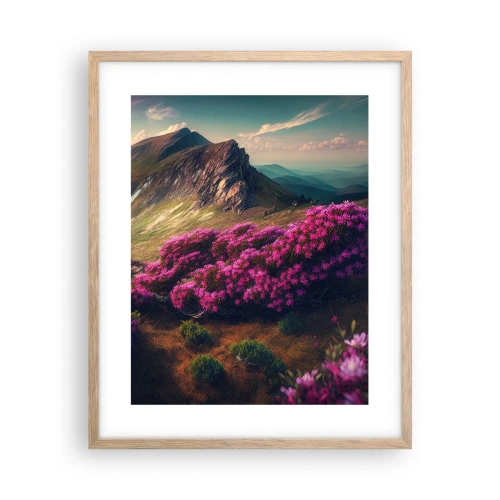 Poszter világos tölgy keretben - Nyár a hegyekben - 40x50 cm