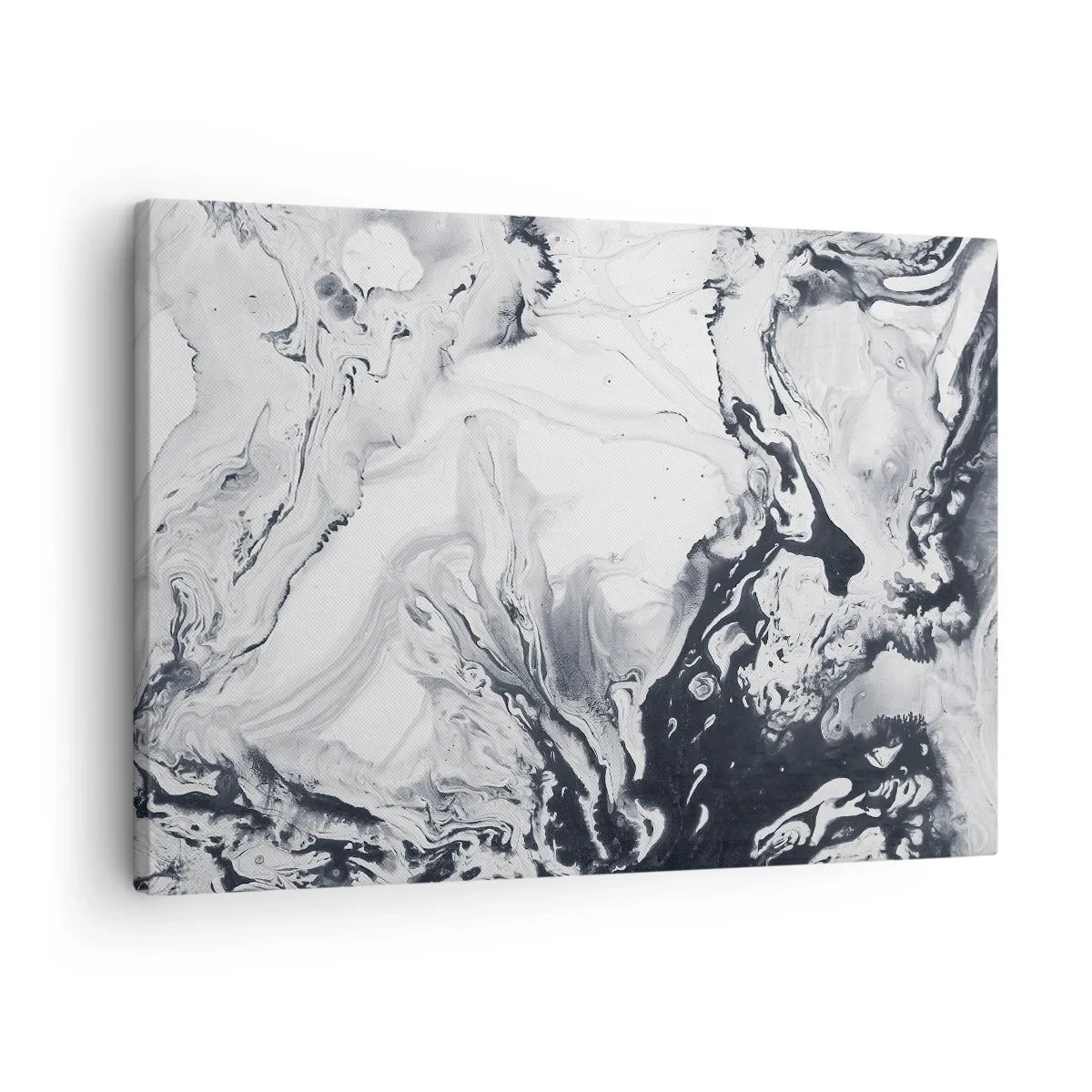 Vászonkép - Fekete-fehér absztrakt minta márványhatással - 70x50cm - A Föld belseje - Modern fali dekoráció nappalihoz és hálószobához ARTTOR
