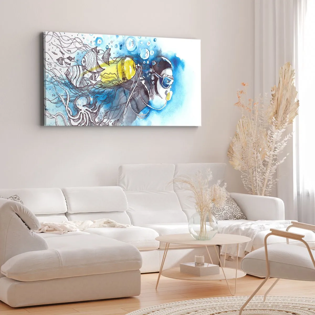 Vászonkép - Nagy kék - 120x50 cm