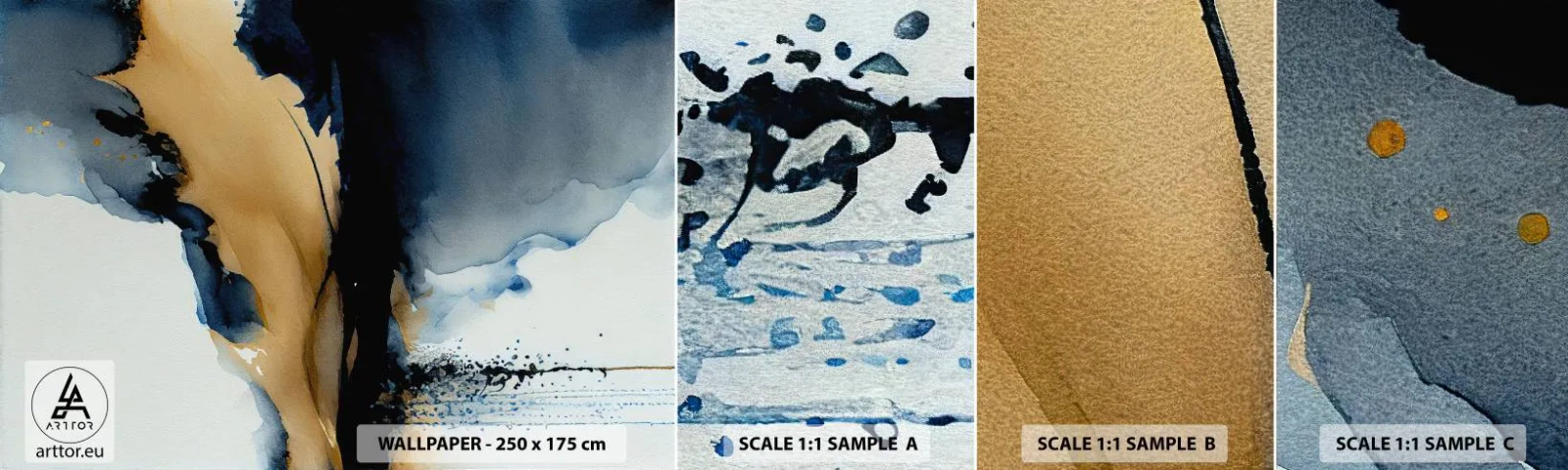 Fotótapéta Minta Standard Eco - A fátyol mögött - Absztrakció, Tinta, Darab - 100x30 cm