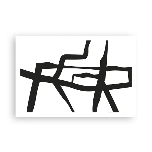 Poszter - Fekete-fehér konstrukció - 91x61 cm